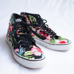 Hawaiian Print High Top Vans